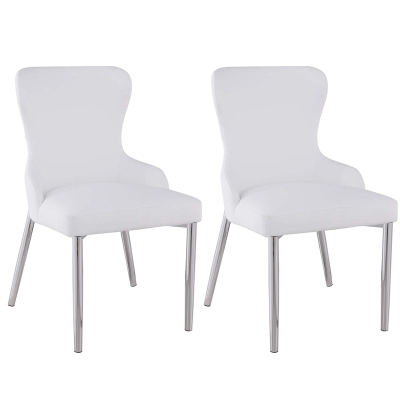 Somette Ema White Wing Back Side Chair (Set of 2)