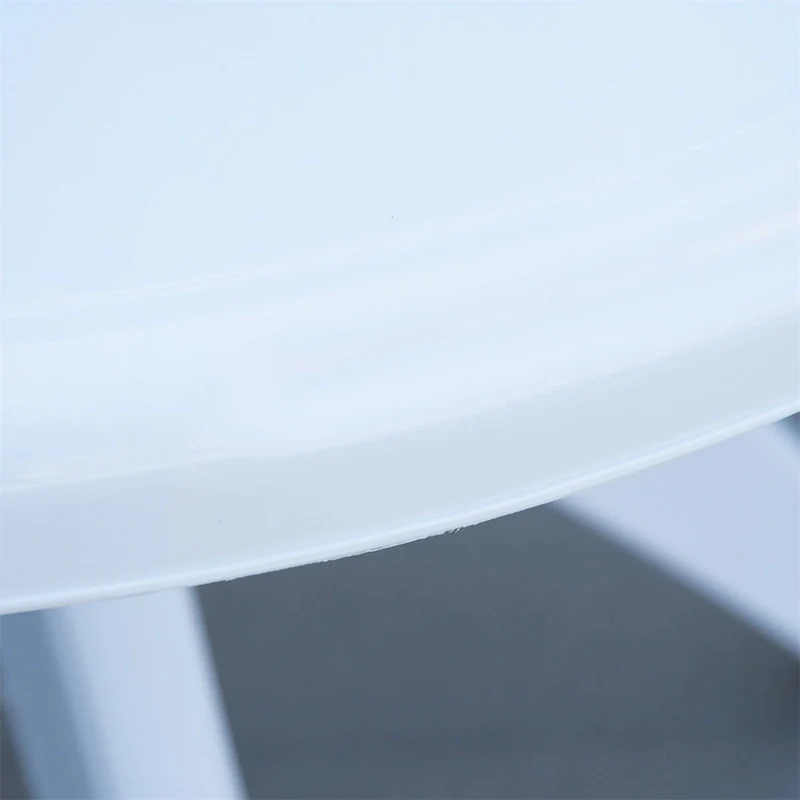 Outsunny Round Plastic Patio Table with Umbrella Hole,Dining Table