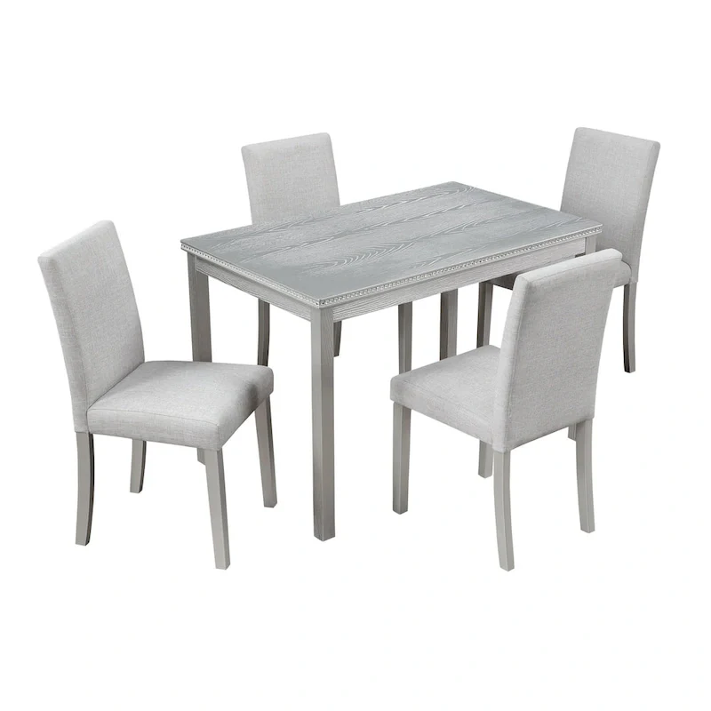 5 Piece Wooden Dining Table Set