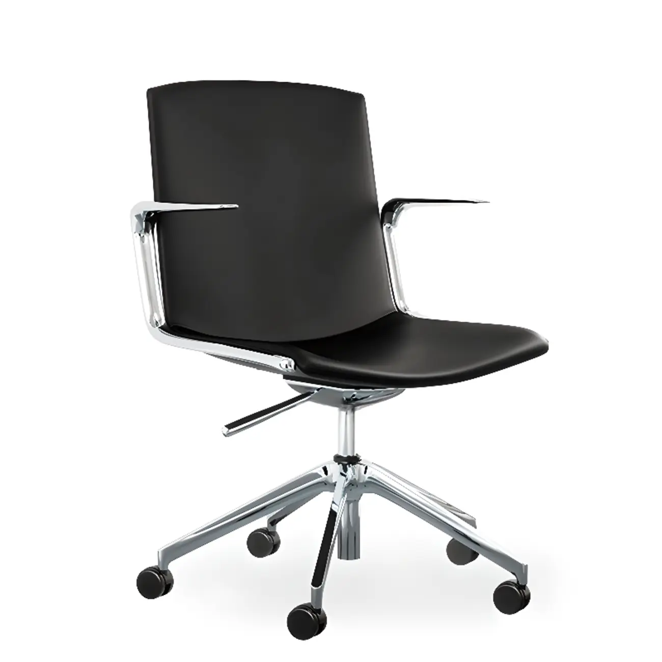 Modern Leather Adjustable Swivel Armrests Office Chair
