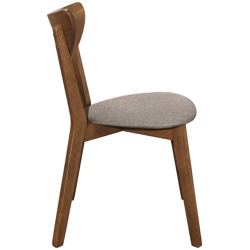 Peony Retro Modern Style Natural Walnut Dining Chairs (Set of 2)