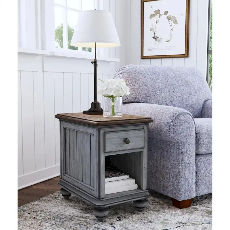 Plymouth Brown Wood Chairside Table by Flexsteel - 16 x 23 x 23