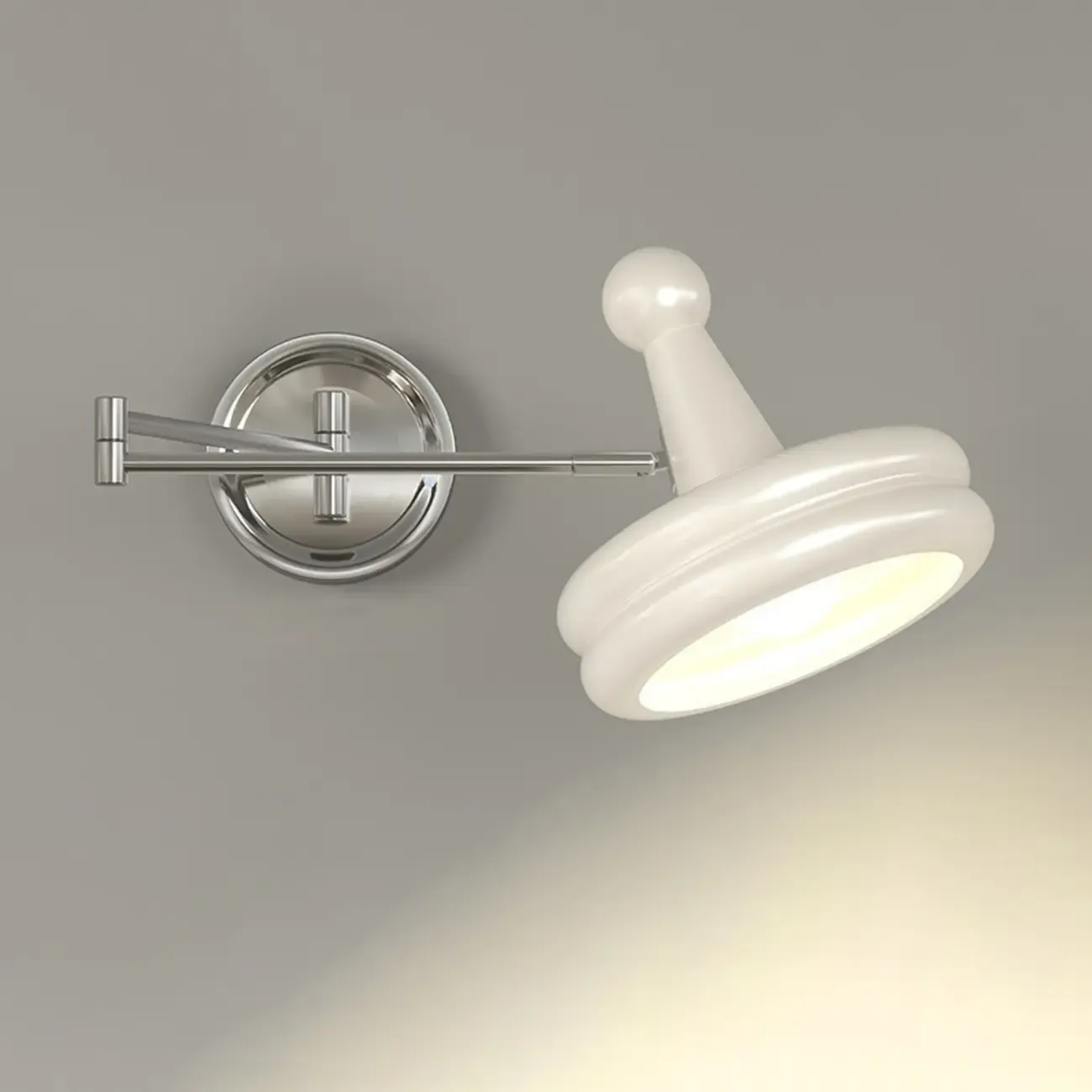 Elegant Cream Acrylic Swing Arm Wall Sconce Multi Dimming