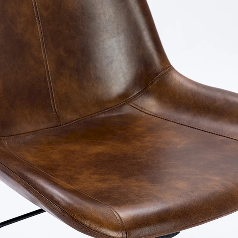 Curved Faux Leather Task Chair Air Lift Office Chair