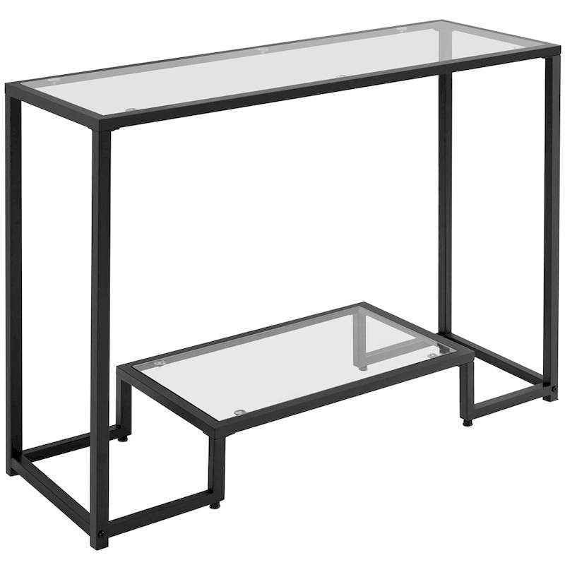 Yaheetech Modern Tempered Glass Console Table Entryway Porch