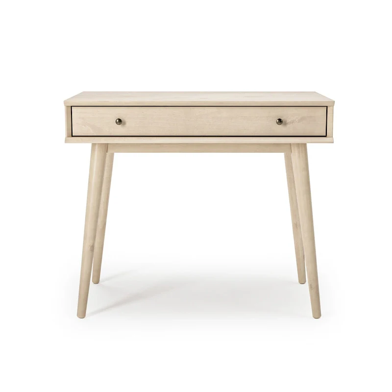 Mid-Century Solid Wood Desk with Drawer