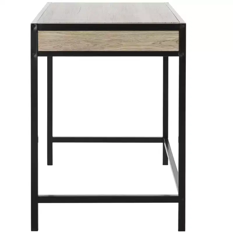 Alan 1 Drawer 1 Shelf Desk - DSK2205 - Rustic Brown/Black - Safavieh