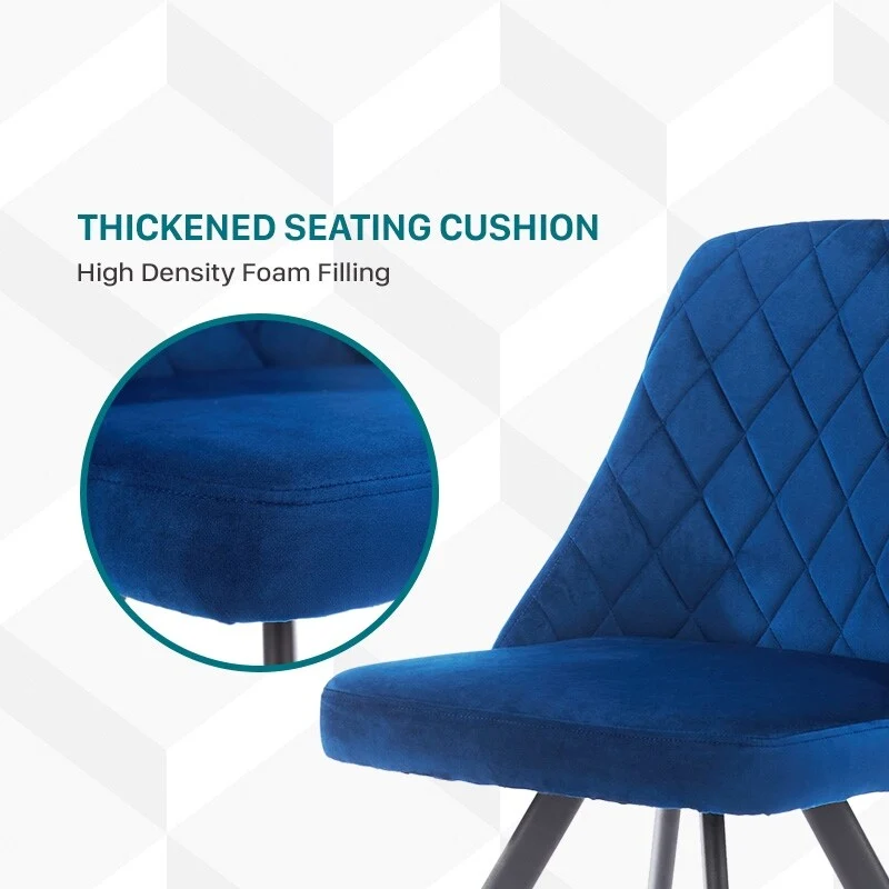 Kirk Mid-Century Modern Fabric Padded Diamond Stitch Pattern Dining Chairs by Furniture of America (set of 2)