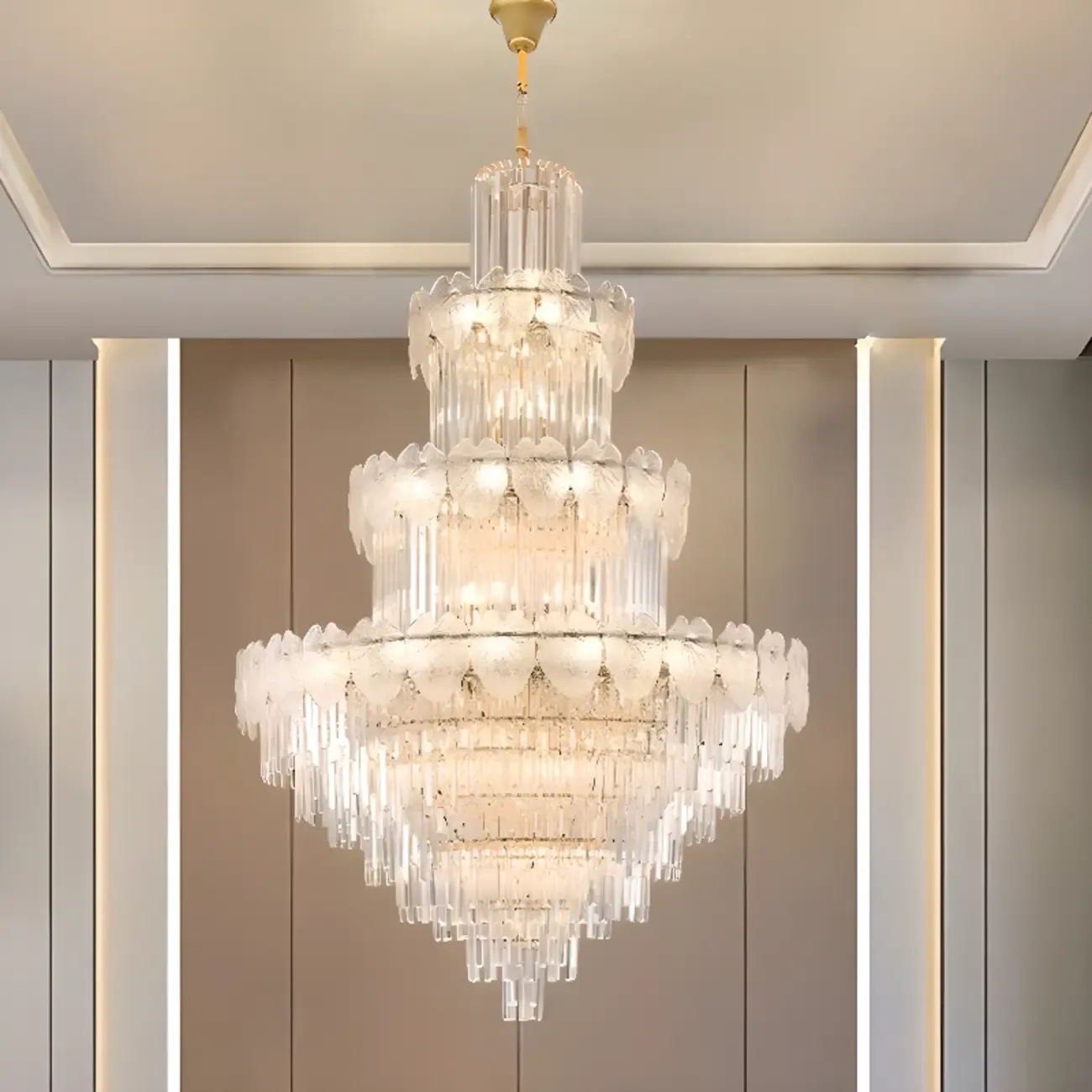 Luxury Crystal Round Chandelier with Elegant Tiered Design