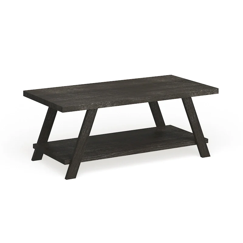 Contemporary Replicated Wood Shelf Coffee Table