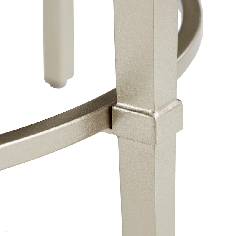 Egan Champagne Silver Finish Round Marble Top End Table by iNSPIRE Q Modern