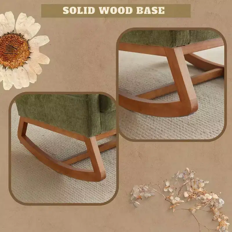 Karl Home Upholstered Green Rocking Chair