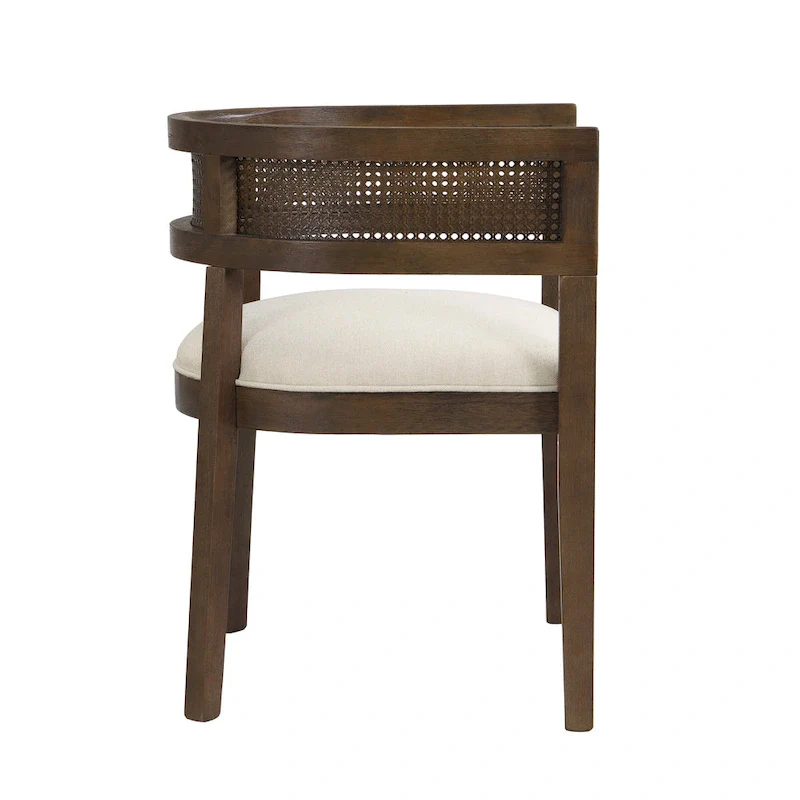 Halea Farmhouse Rubberwood Dining Chairs with Cane Back (Set of 2) by