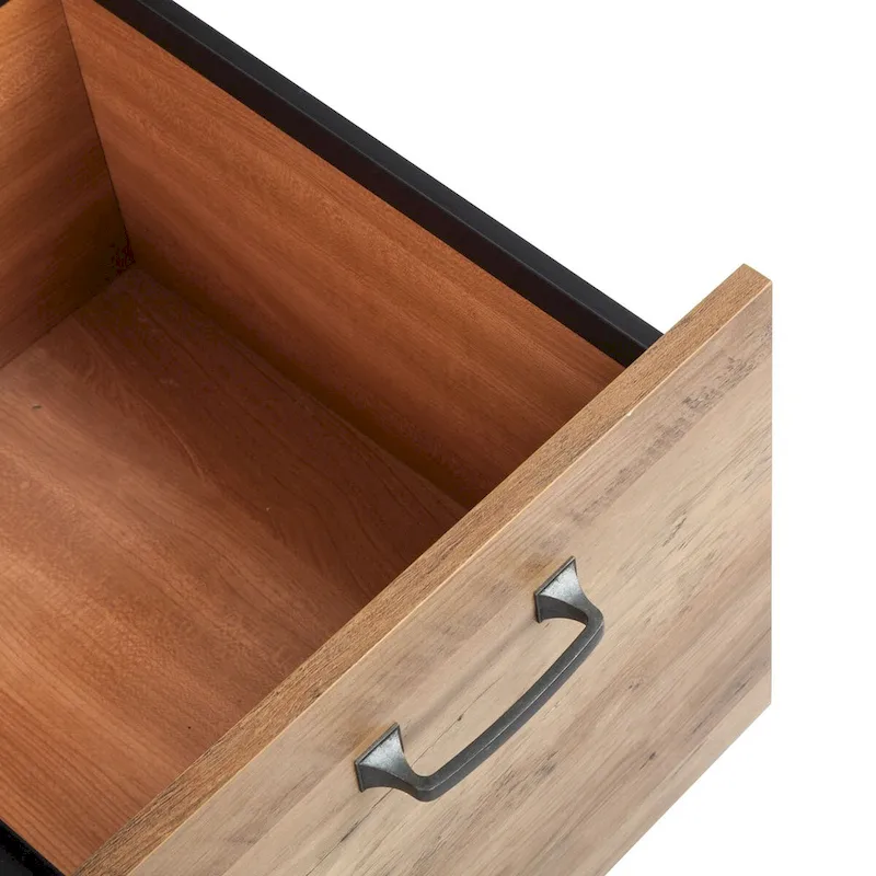 Saint Birch Farmhouse Pedestal Desk in Rustic Oak