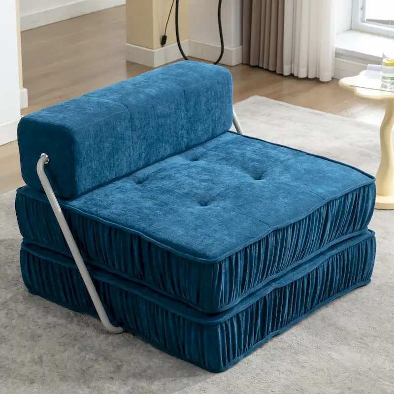 Convertible Sofa Bed,Modern Chenille Upholstered Sleeper Chair