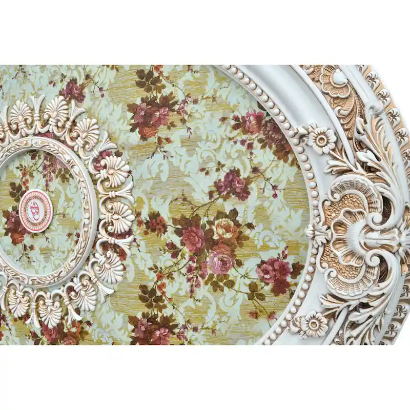 Golden Rocaille Oval Chandelier Ceiling Medallion