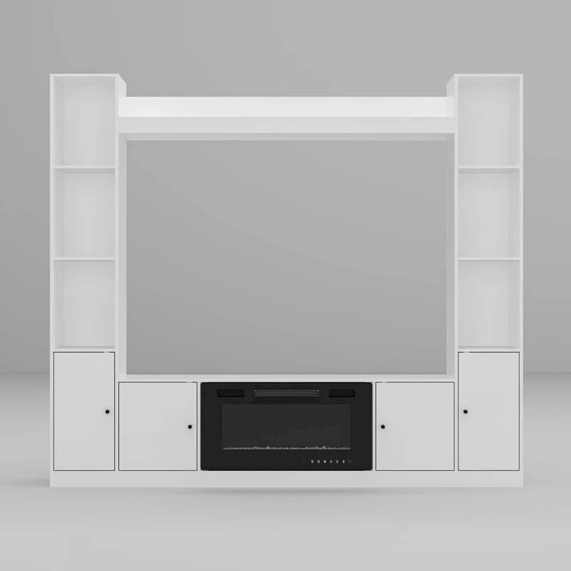 TV Stand/Electric Fireplace Ensemble Cozy Stylish Living Room Solution