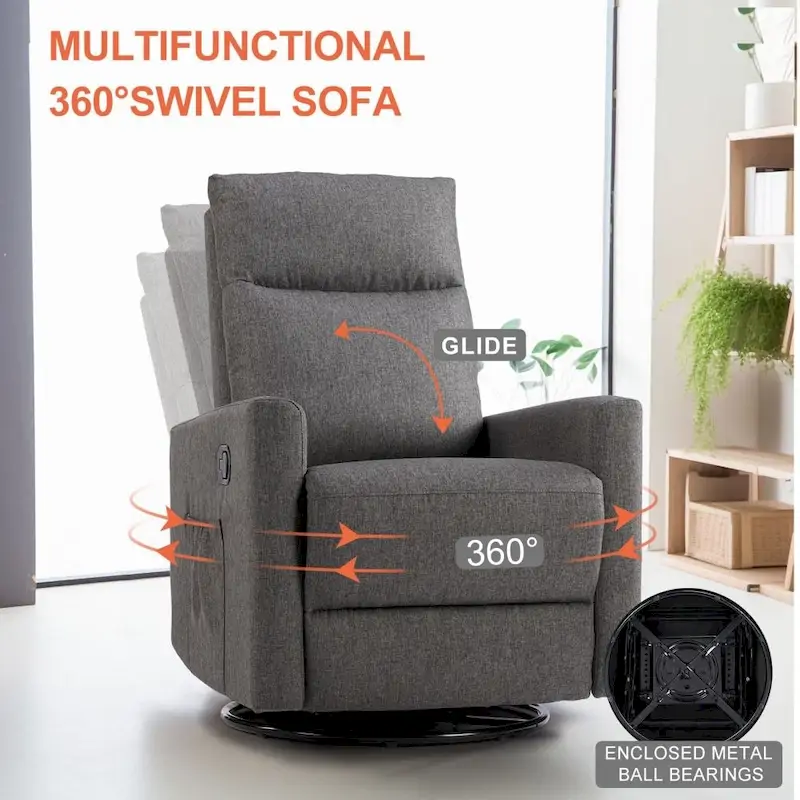 Manual Recliner Chair Winback Fabric Single Sofa