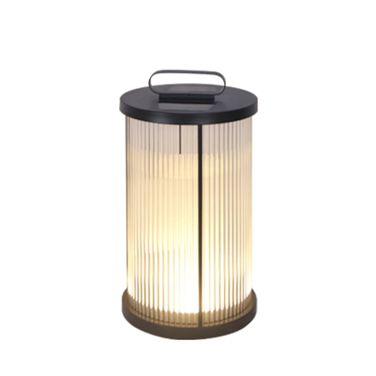 Vertical Grain Clear Glass Cylinder Post Cap Light