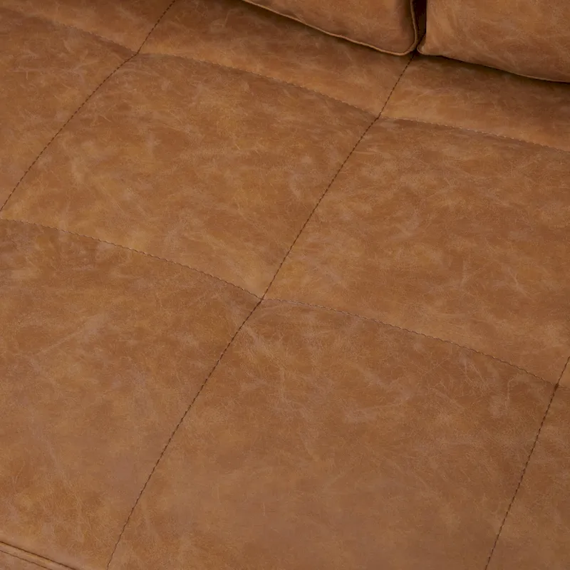 Tufted Faux Leather Loveseat Sofa, 2-Seat, Grey / Camel / Black / Green