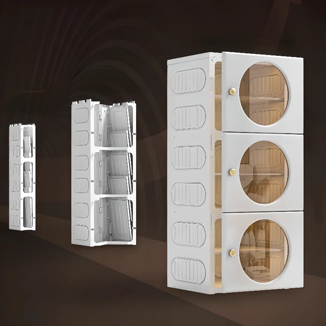 Space-efficient Modern Foldable White Plastic Shoe Cabinet