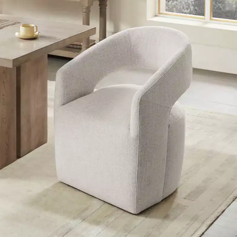 Spruce&Spring Modern Barrel Dining Chair with Caster & Open Back No Assembly Anywhere Chair