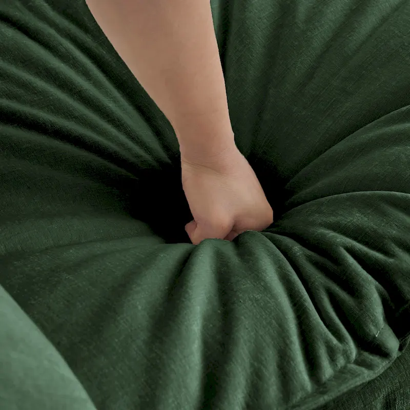 4-Piece Modular Chenille Upholstered Sleeper Sectional Sofa Bed with Ottoman