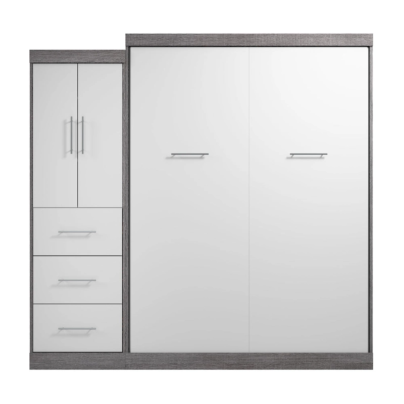 Nebula Queen Murphy Bed with Wardrobe (90W) by Bestar