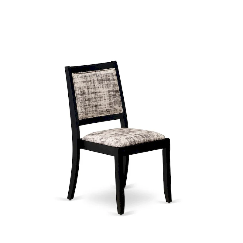 East West Furniture dining room set - a kitchen table & Stackable dining chairs - Wire-brushed Black (Pieces & Seat Options)