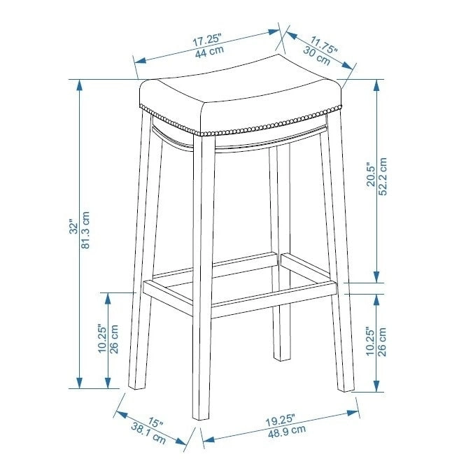 Linon Willamette Rustic Striped Cream Bar Stool