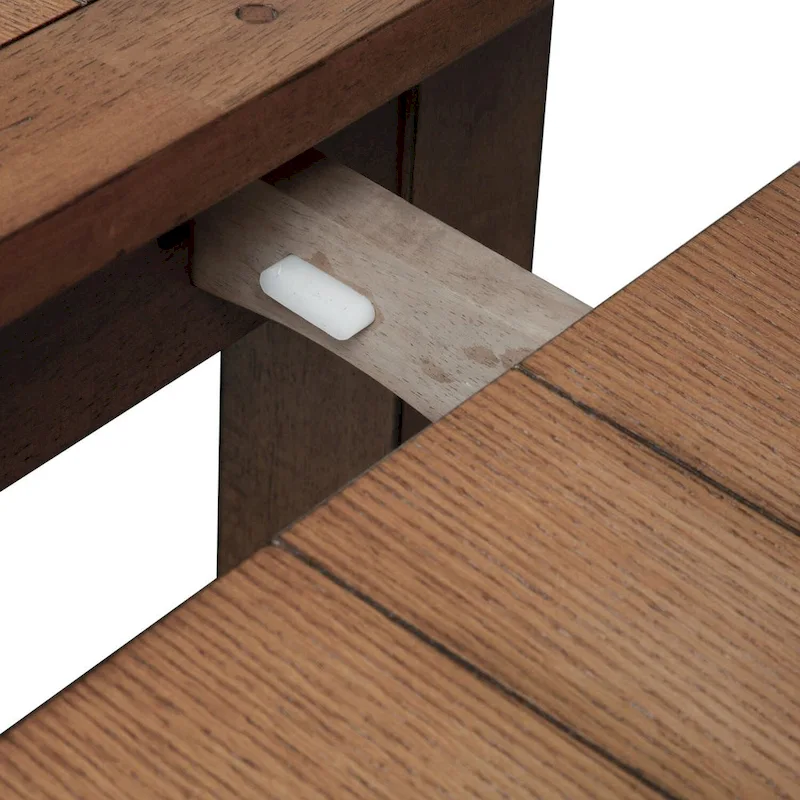 Medium Brown Rustic Oak Retractable Leg Table