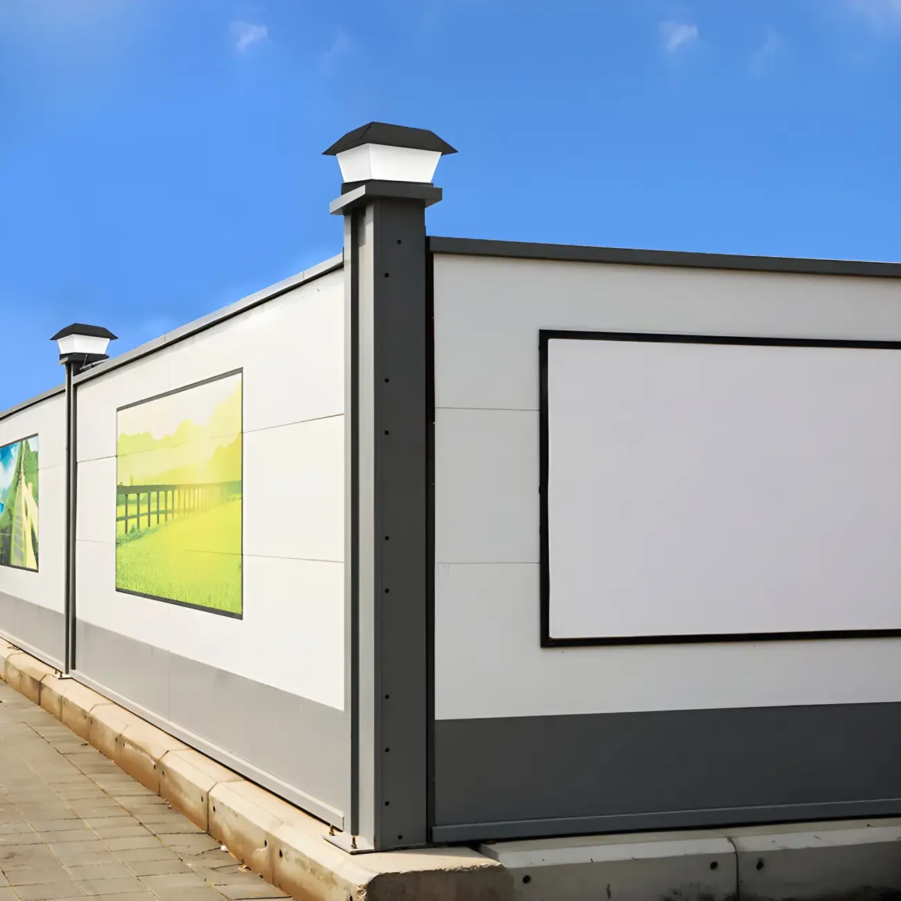 Black Metal Geometric Solar Outdoor Post Lights