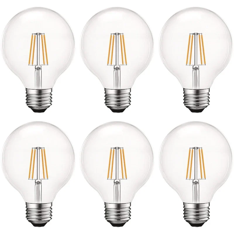 Luxrite 5W Vintage G25 LED Globe Bulbs Dimmable, 5000K Bright White, 550 Lumens, E26 bulb 60W Equivalent 16 Pack