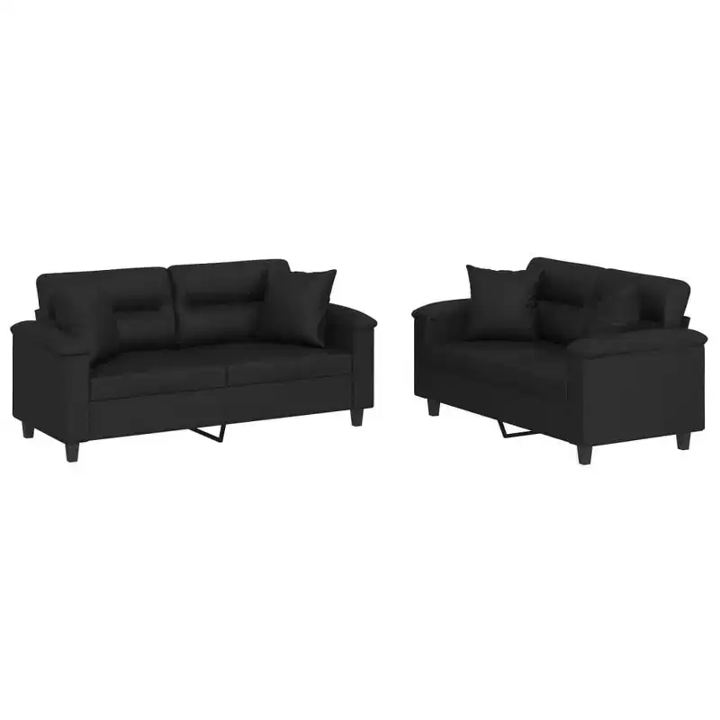 vidaXL Sofa Set Faux leather, metal, textilene, plywood