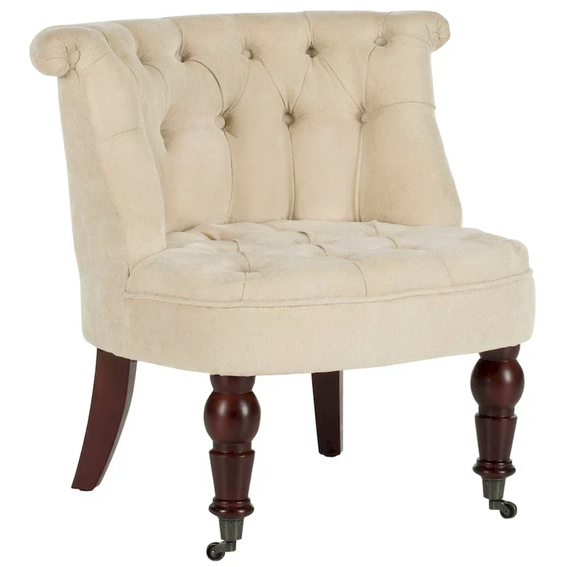 SAFAVIEH Shanell Natural Cream Tufted Chair - 26.4 x 24.2 x 27