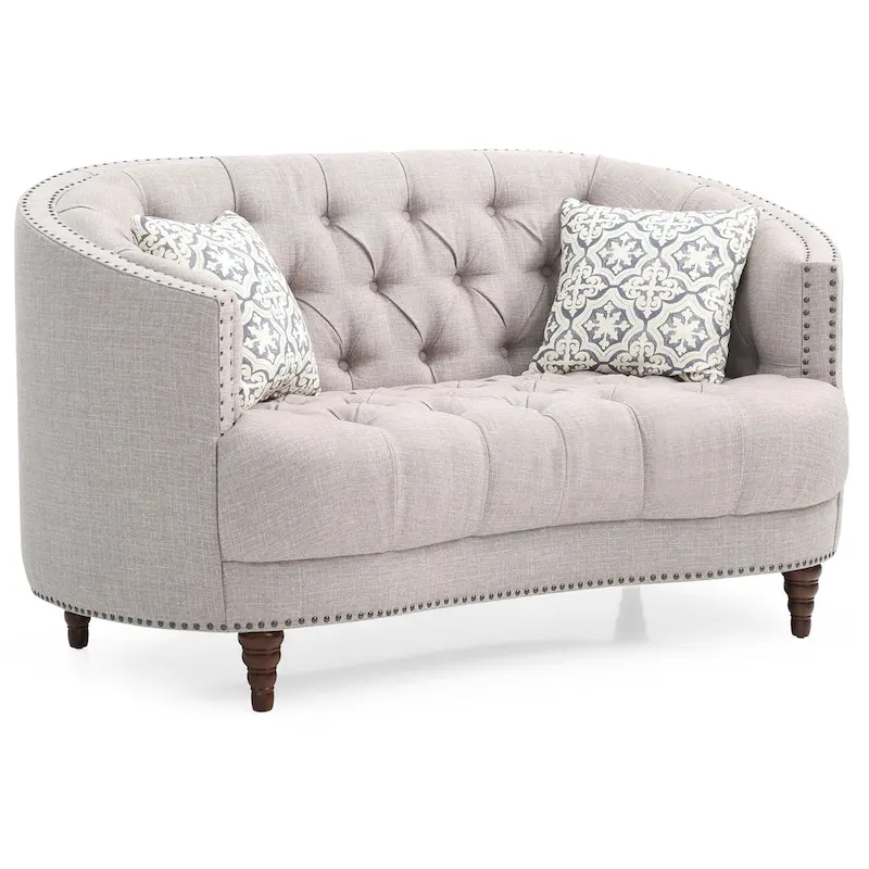 Charleston Tufted Fabric Loveseat