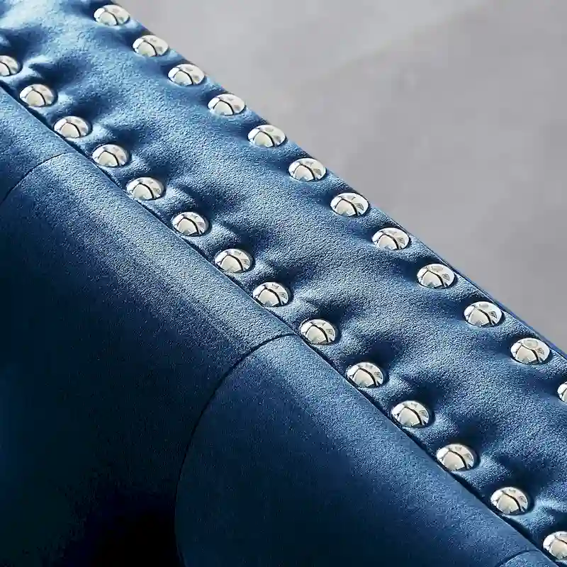 Square Arm Velvet Loveseat with Jeweled buttons and 2 Pillows