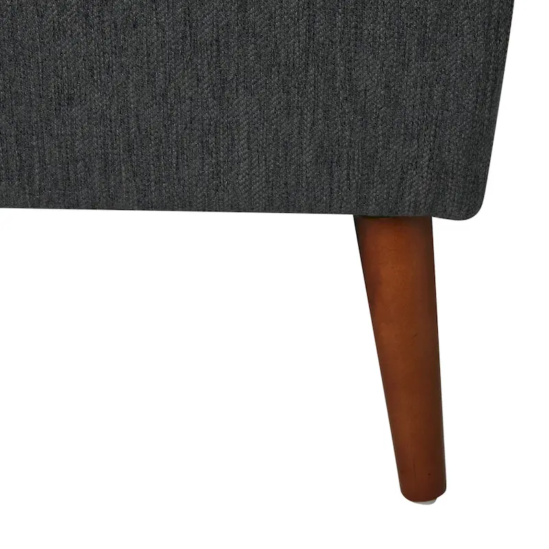 Mid-Century Modern Fabric Settee with Nailhead Trim