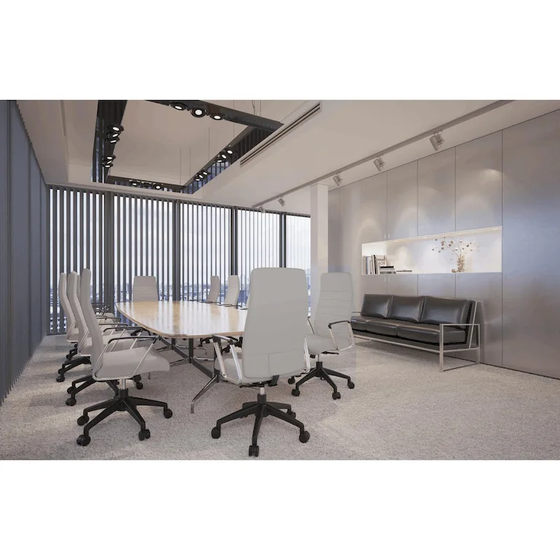 LeisureMod Hilton Modern High Back Leather Conference Office Chair
