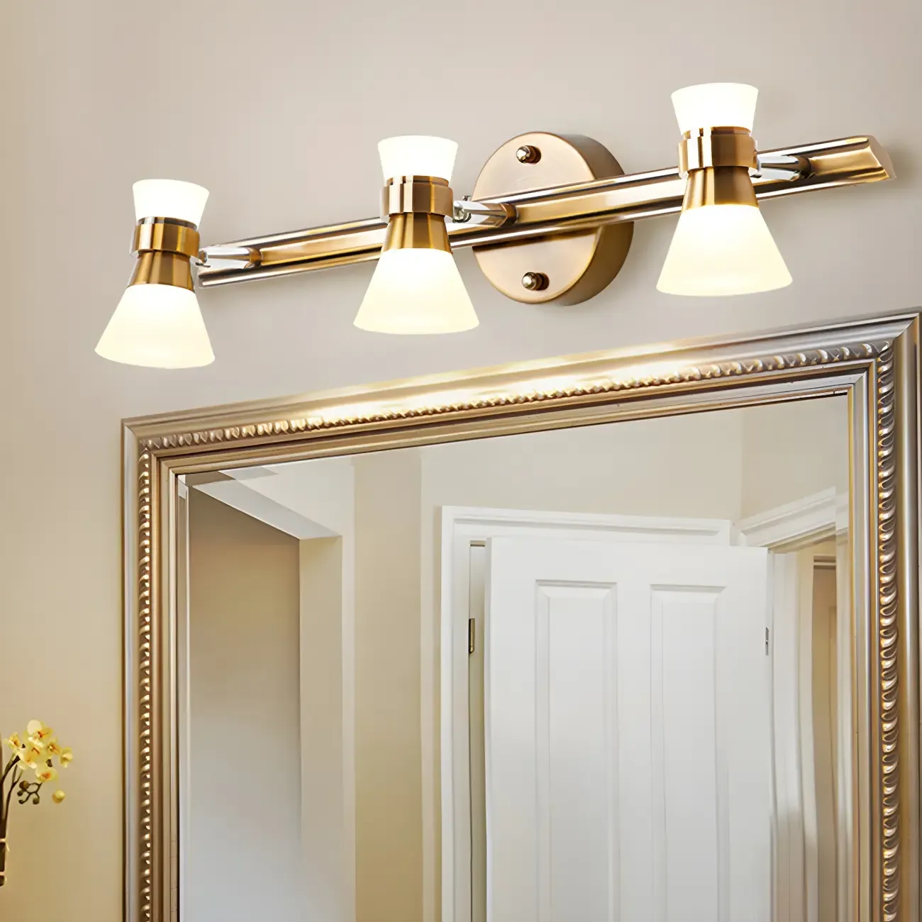 Modern Gold Cone Shade Bathroom Vanity Light LED Fixture