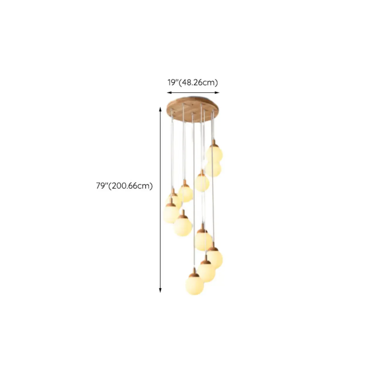 Milk Glass Cluster Pendant Light With Adjustable Length