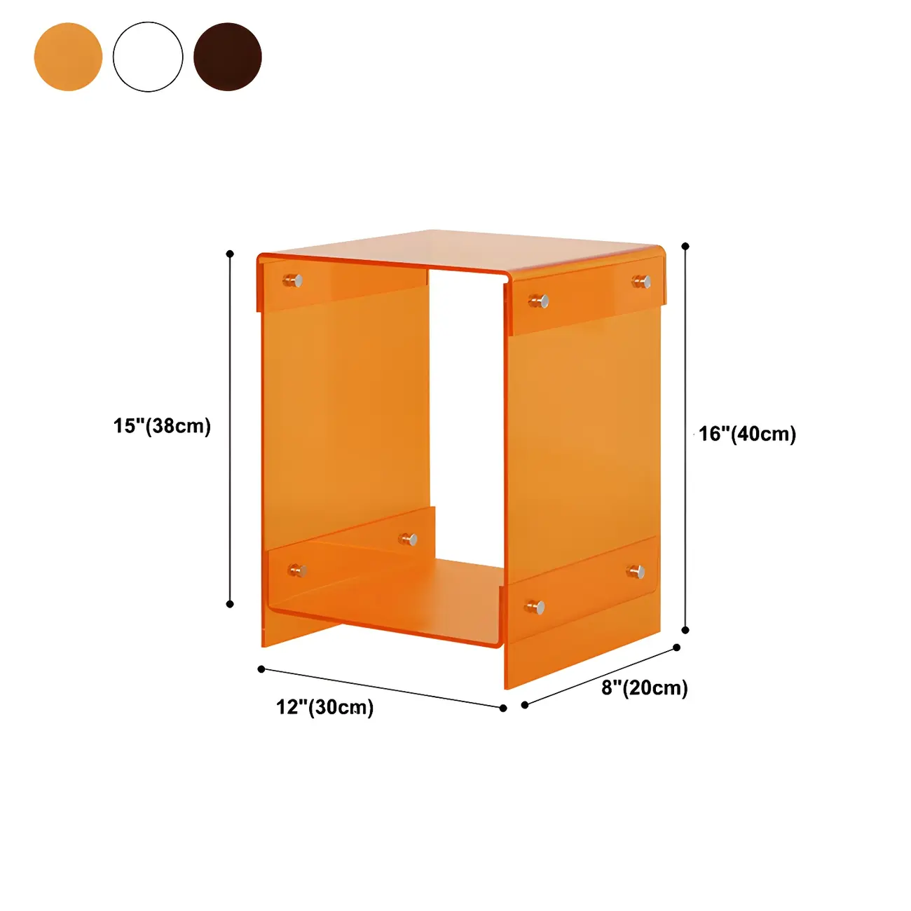 Modern Acrylic Bedside Table with Shelf