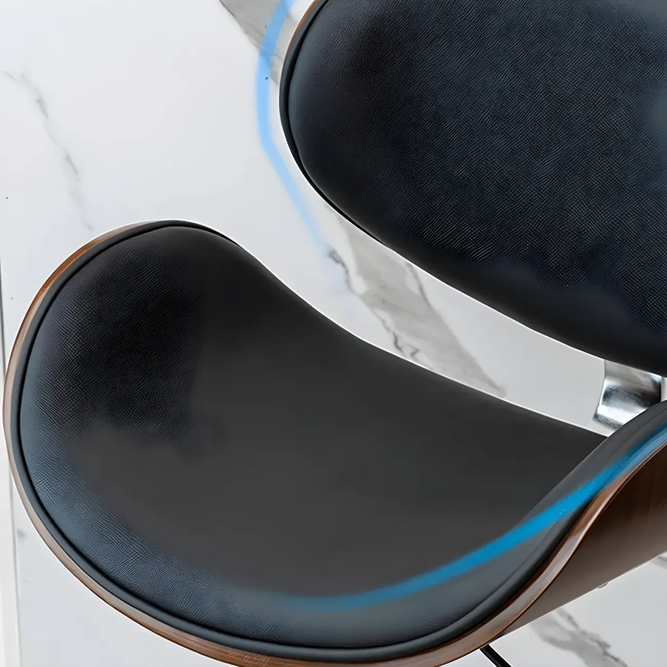 Modern Adjustable Leather Swivel Bar Stools with Backs