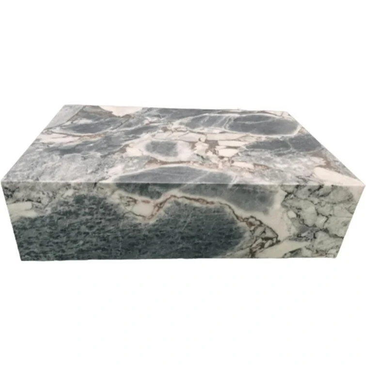 BETACH Genuine Marble Block Coffee Table - Blue Galaxy Marble