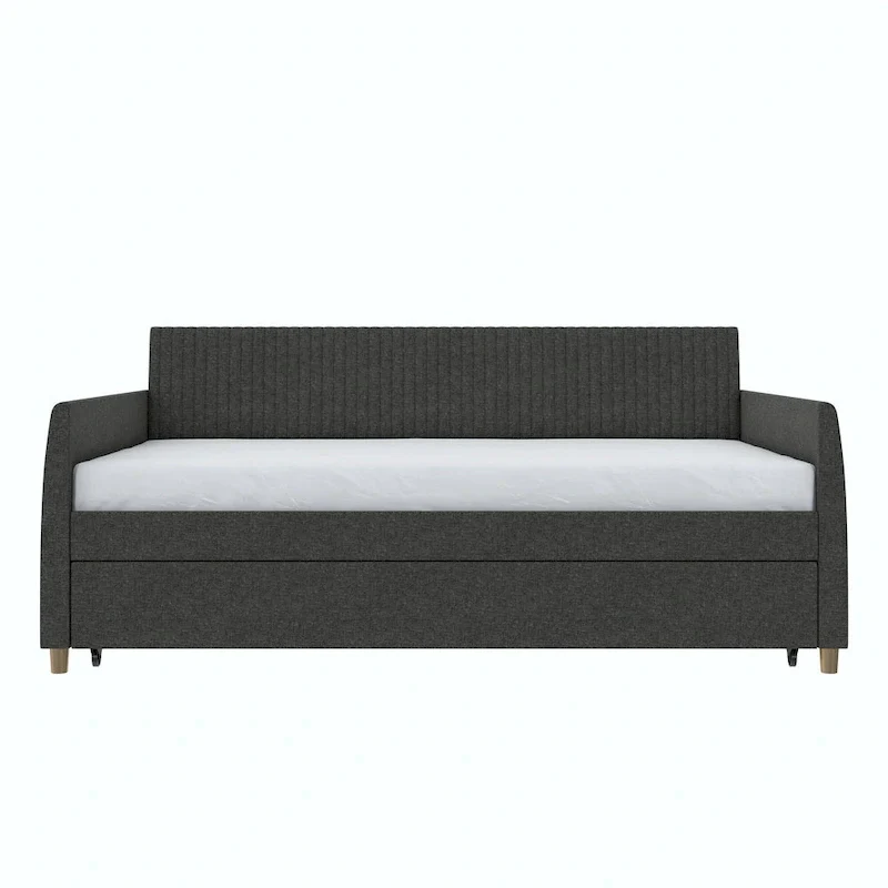 Daphne Upholstered Twin Daybed with Roll Out Trundle