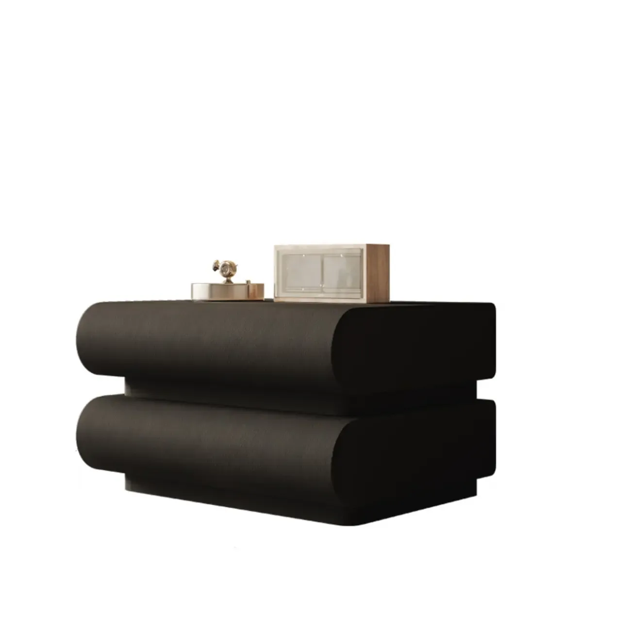 Modern Bedside Table with 3 Drawers in Off-White