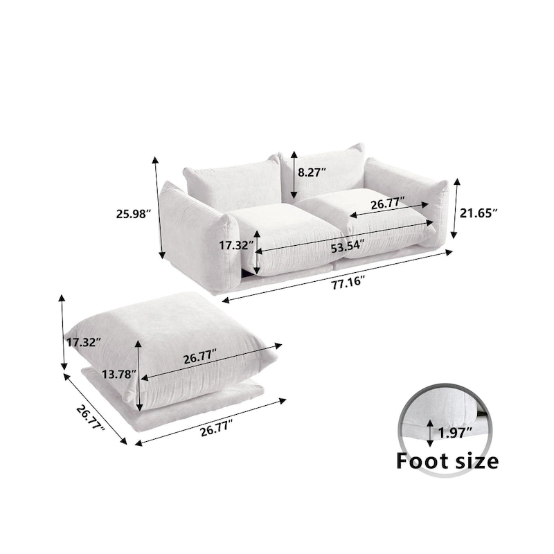 Living Room Furniture Love Seat Sofa Double Seat Sofa