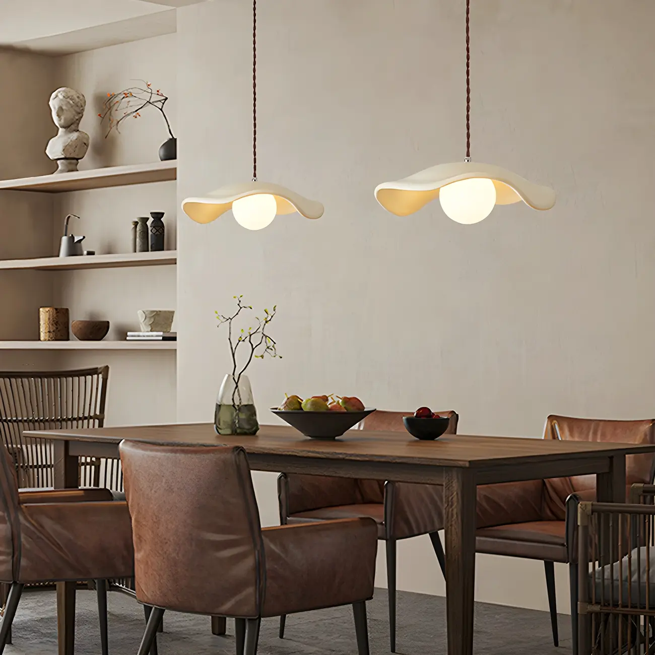 Modern Resin Green Saucer Pendant Light Kitchen