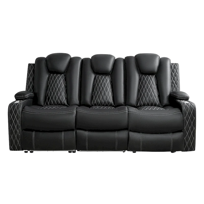 Deluxe Theater-Style Reclining Sofa Set with Power Recline, LED Lights, Wireless Charging and bluetooth Speaker