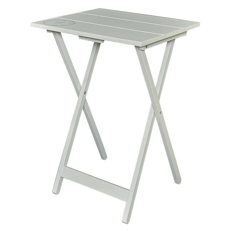 Compass Solid Wood 5 Piece Folding Snack TV Tray Set in Light Grey